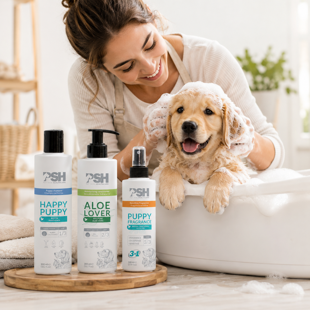 Pack Aura Cachorro con productos PSH para una rutina de baño suave para cachorros