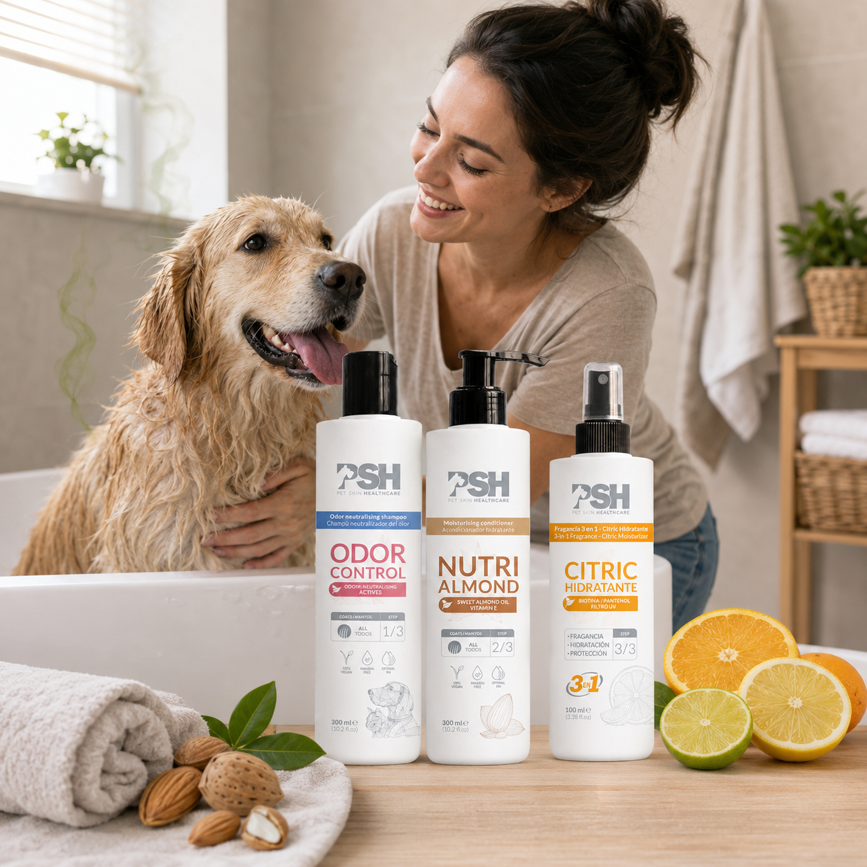 Pack Aura Control de Olor con productos PSH para perros que necesitan frescura y ayuda contra el mal olor
