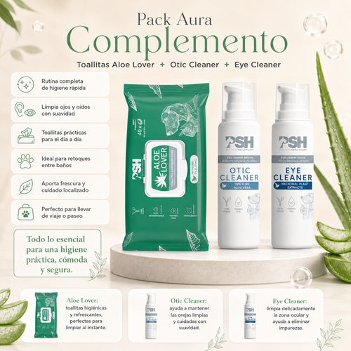 Pack Aura Complemento con productos de higiene PSH para reforzar el cuidado diario del perro